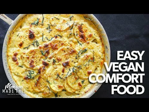 Easy One-Pan Vegan Comfort Food | Vegan Scalloped Potatoes (Plant-Based Potato Gratin Dauphinoise)