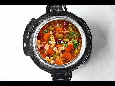 How to Instant Pot Minestrone Soup Video Recipe | Bhavna's Kitchen
