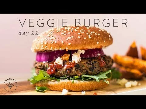 Healthy Black Bean Veggie BURGERS 🐝 DAY 22 | HONEYSUCKLE